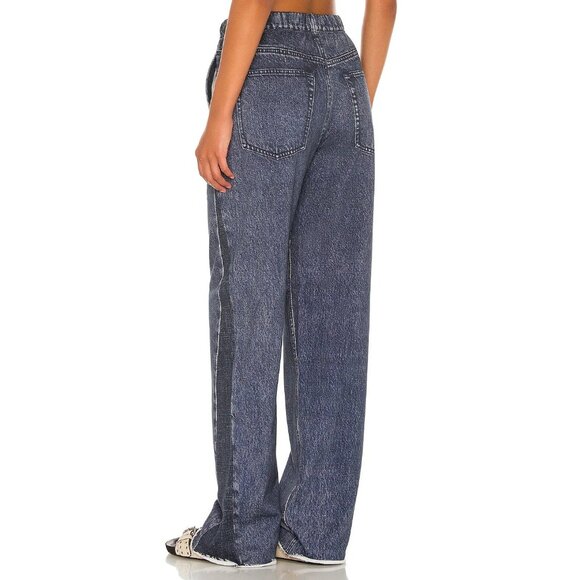 NWT rag & bone Miramar Wide Leg in Bridle Trail Photo Printed Faux Jean Pants XS - Picture 3 of 12